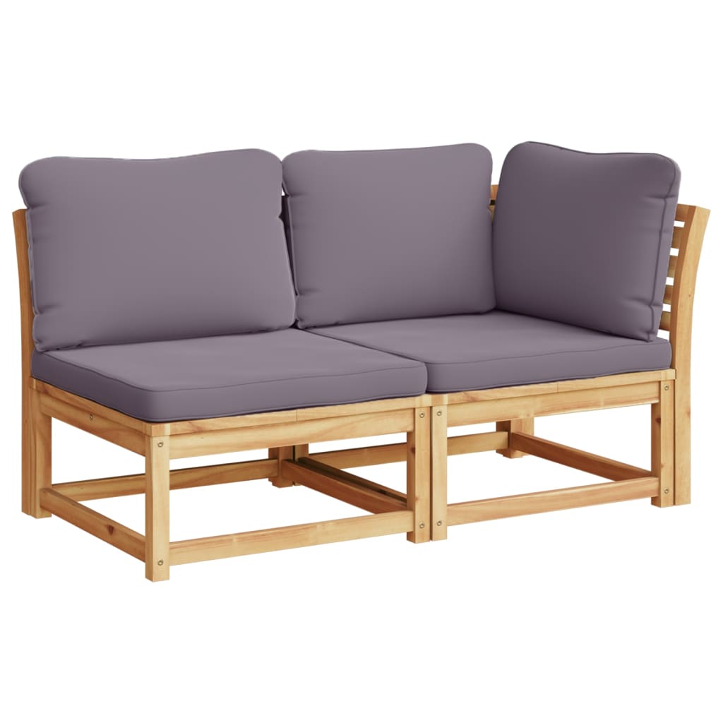 vidaXL Set de muebles para jardín 3 piezas con cojines madera acacia