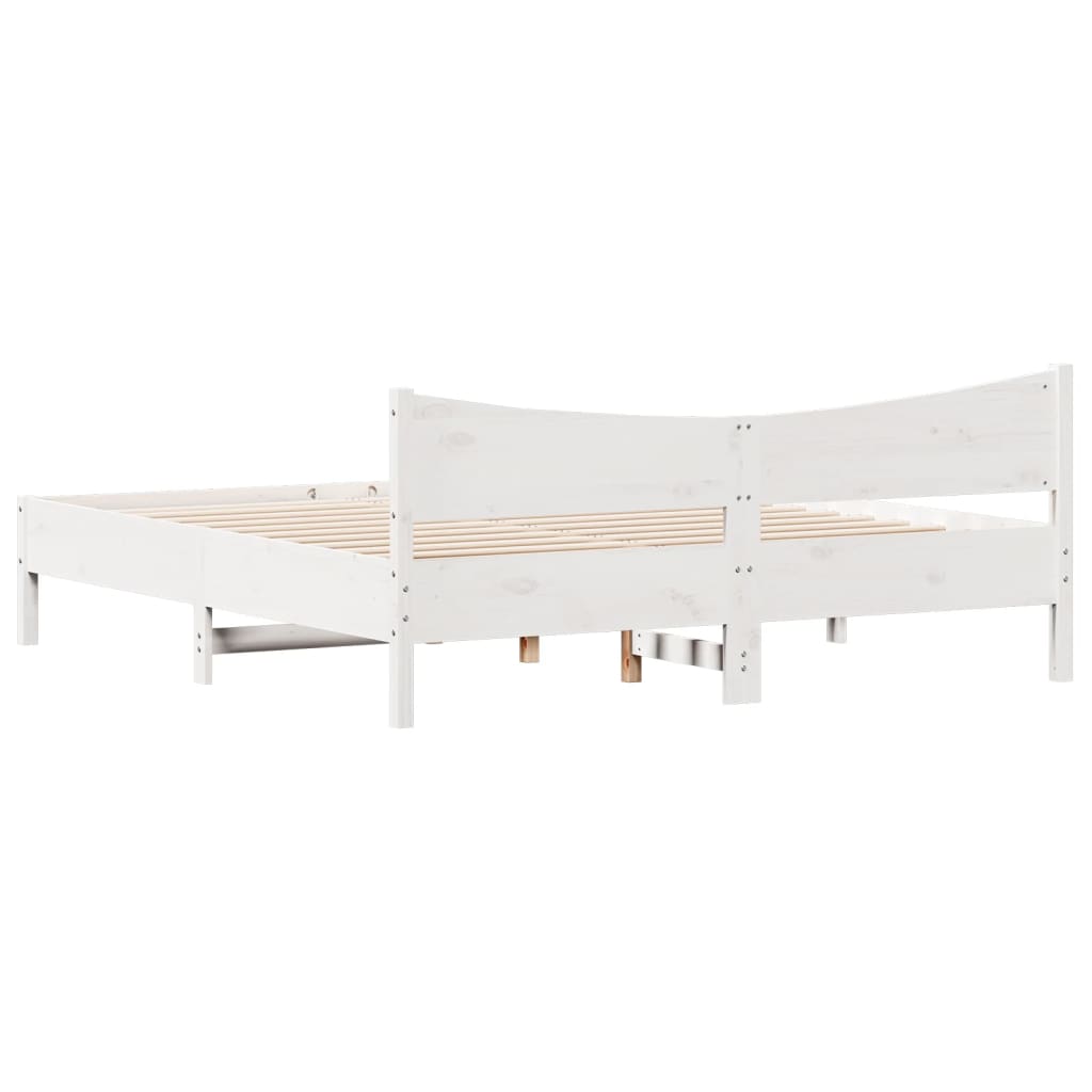 vidaXL Estructura de cama con cabecero madera de pino blanco 200x200cm