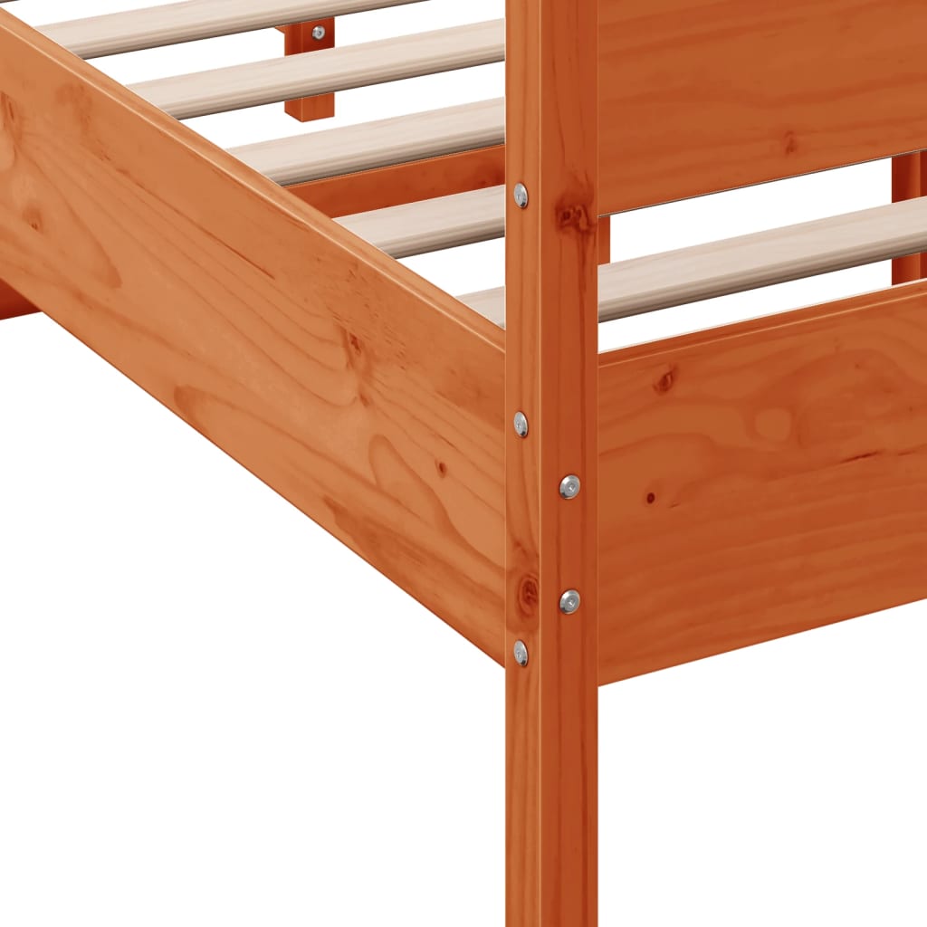 vidaXL Estructura cama con cabecero madera pino marrón cera 120x200 cm