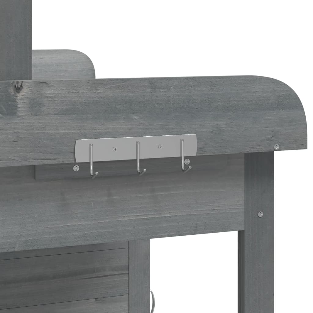 vidaXL Mesa para macetas y armario madera abeto gris 110,5x45x124,5 cm