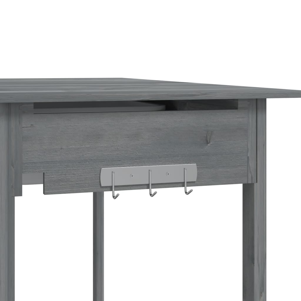 vidaXL Mesa para macetas con fregadero abeto gris 147,5x44x139,5 cm