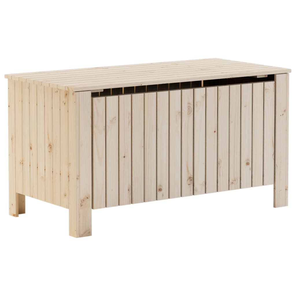 vidaXL Caja de almacenaje con tapa RANA madera maciza pino 100x49x54cm