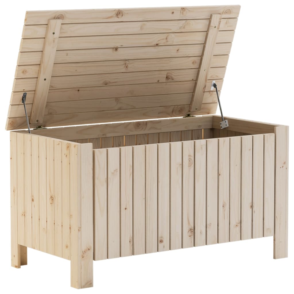 vidaXL Caja de almacenaje con tapa RANA madera maciza pino 100x49x54cm