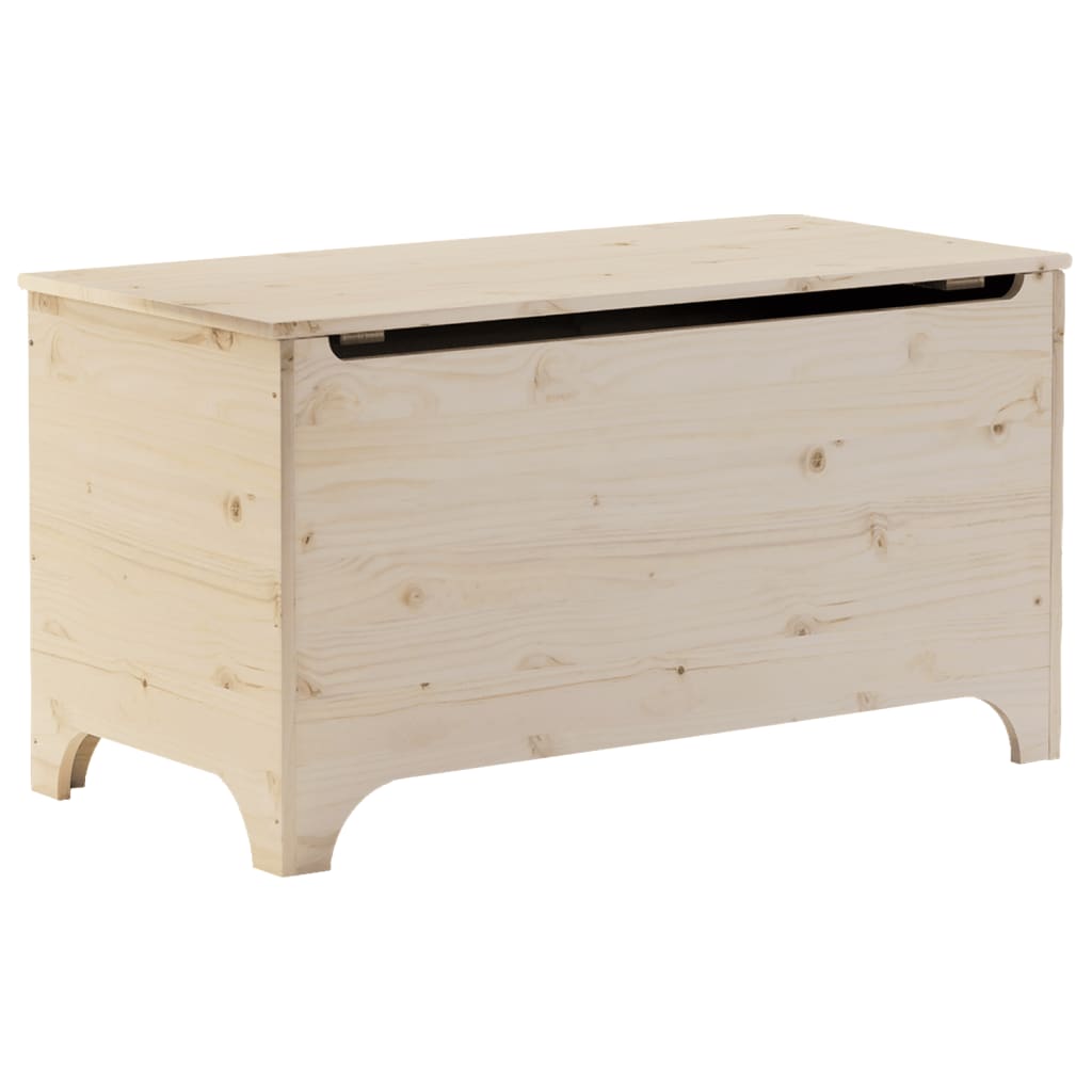 vidaXL Caja de almacenaje con tapa RANA madera maciza pino 100x49x54cm