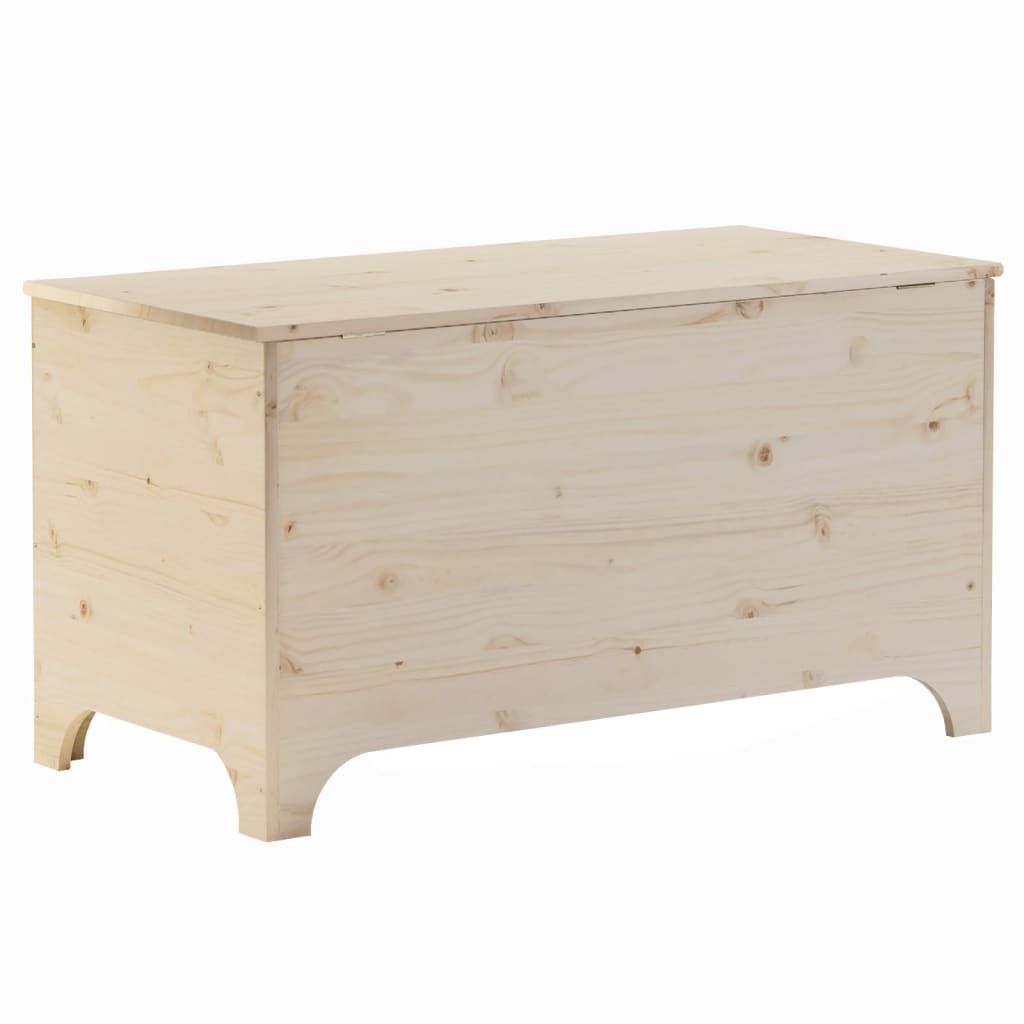 vidaXL Caja de almacenaje con tapa RANA madera maciza pino 100x49x54cm