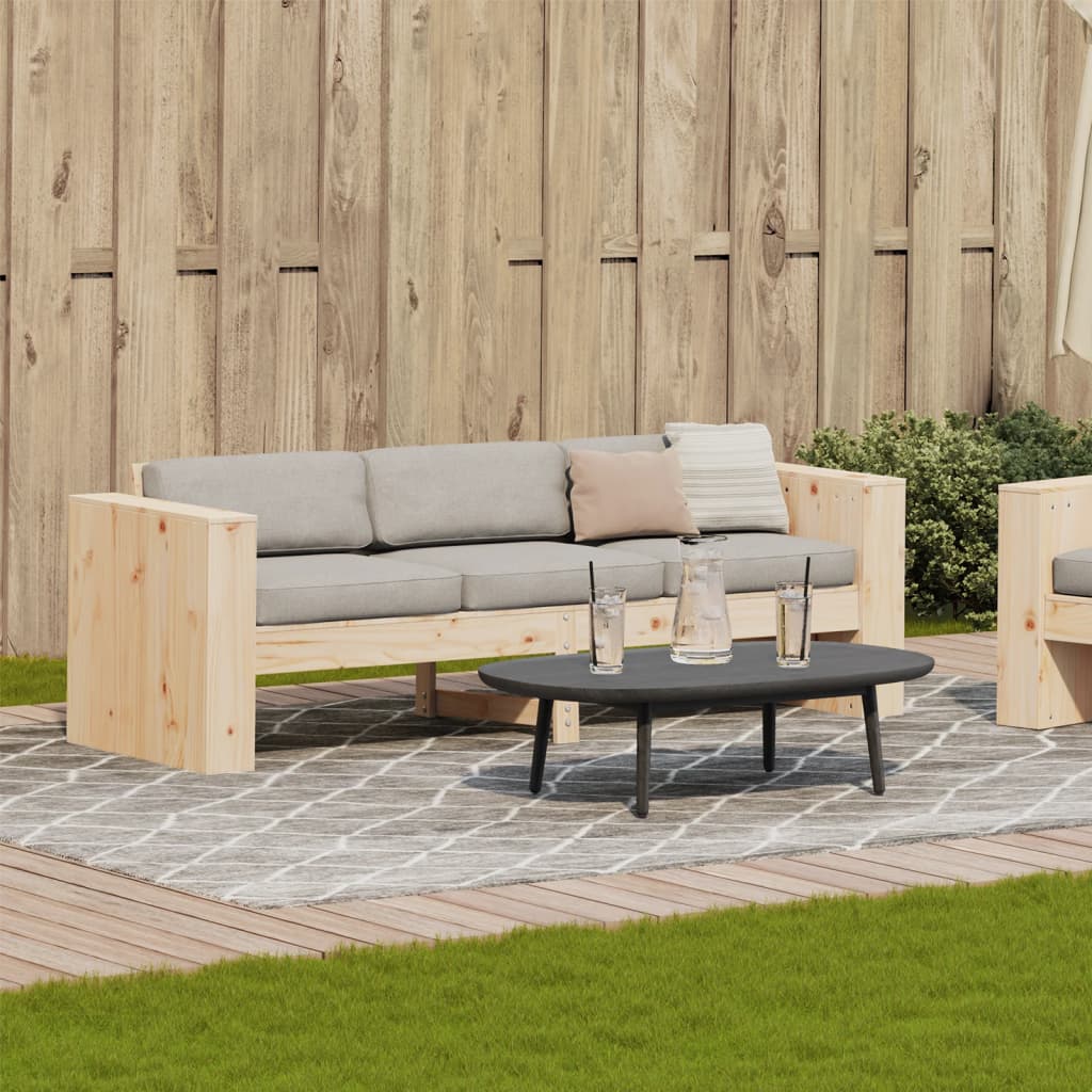 vidaXL Sofá de jardín de 3 plazas madera maciza de pino 189x60x62 cm