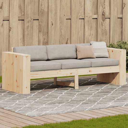 vidaXL Sofá de jardín de 3 plazas madera maciza de pino 189x60x62 cm