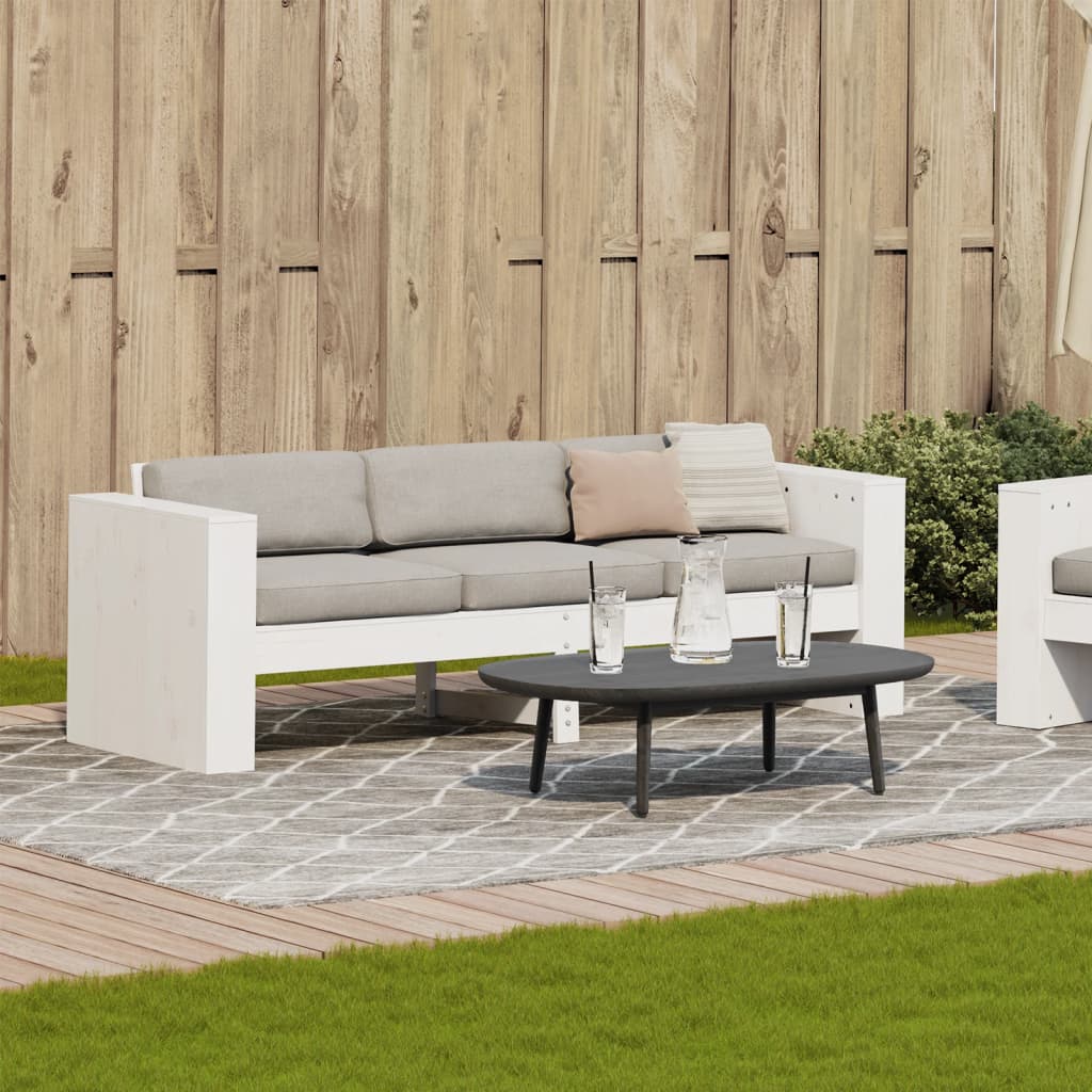 vidaXL Sofá de jardín 3 plazas madera maciza pino blanco 189x60x62 cm