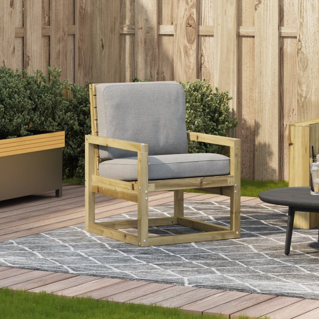 vidaXL Silla de jardín madera de pino impregnada 57,5x63x76 cm