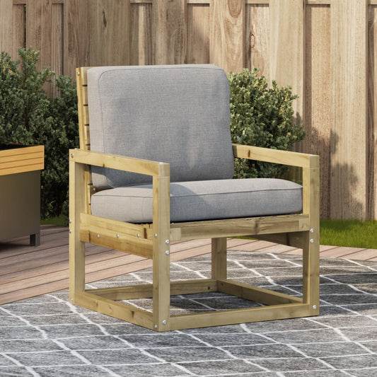 vidaXL Silla de jardín madera de pino impregnada 57,5x63x76 cm