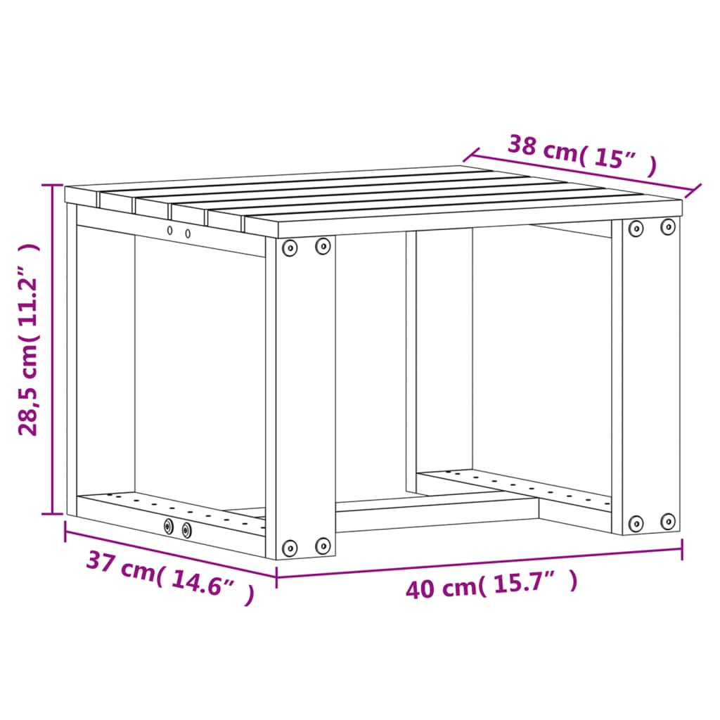 vidaXL Juego de muebles de jardín 3 pzas madera maciza de pino blanco