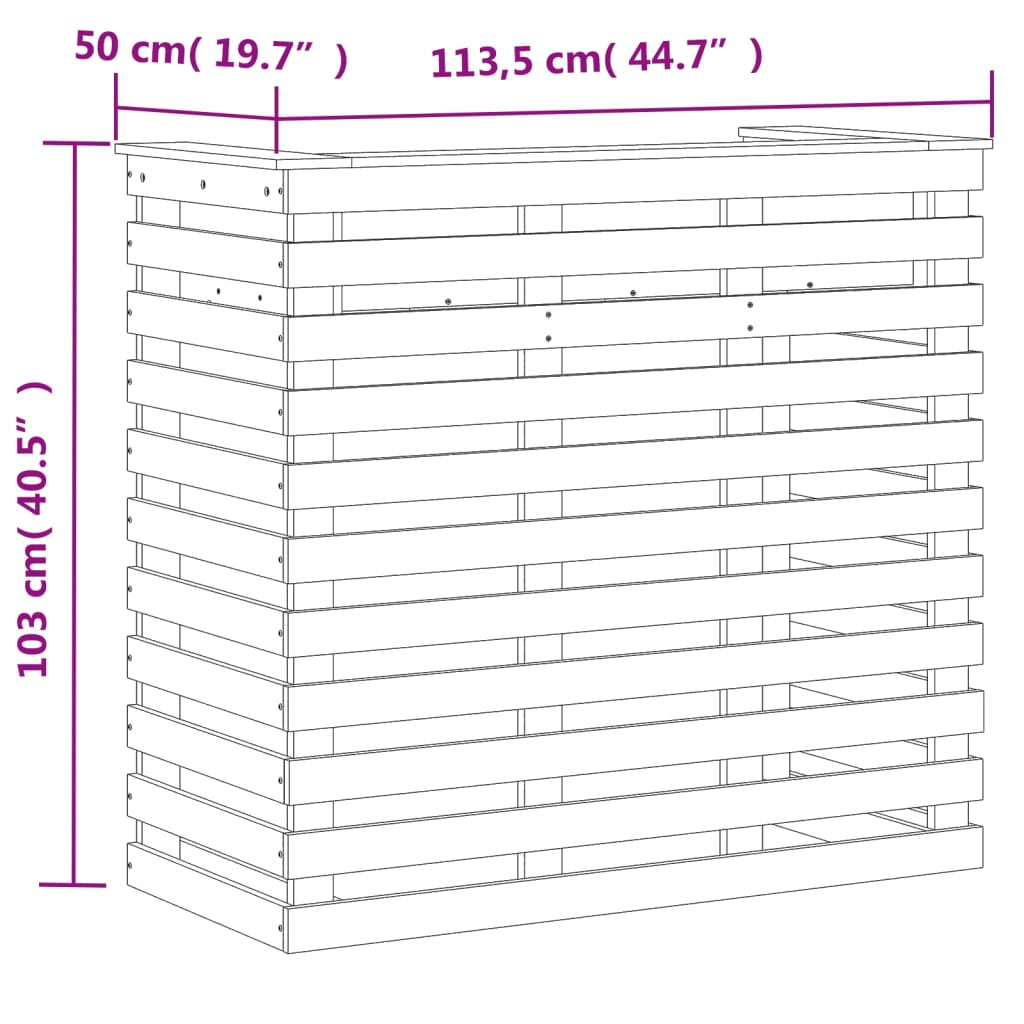 vidaXL Mesa alta bar de jardín madera pino marrón cera 113,5x50x103 cm