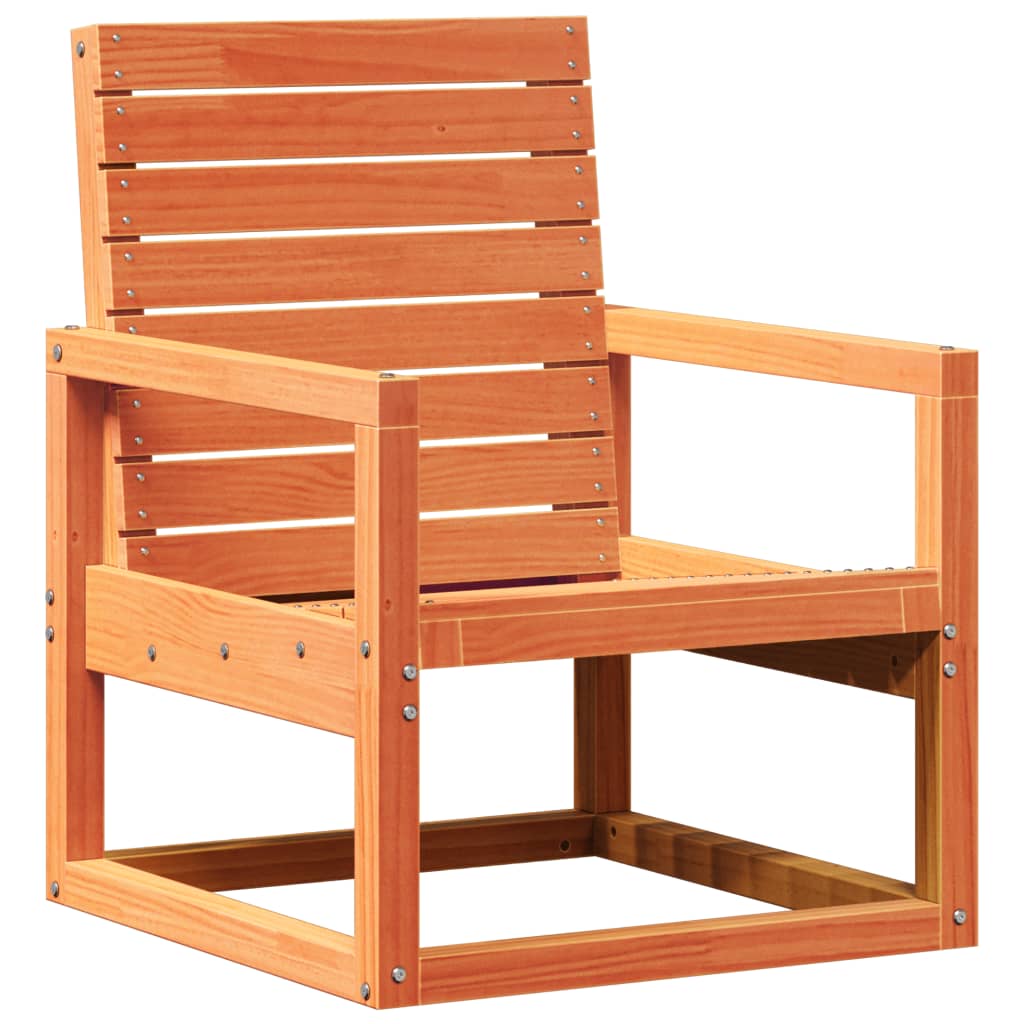 vidaXL Silla de jardín madera maciza de pino marrón cera 57,5x63x76 cm