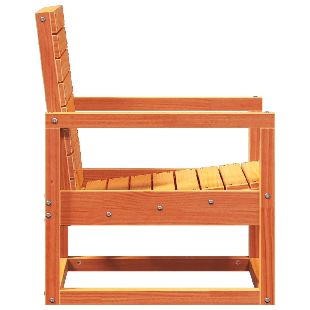 vidaXL Silla de jardín madera maciza de pino marrón cera 57,5x63x76 cm