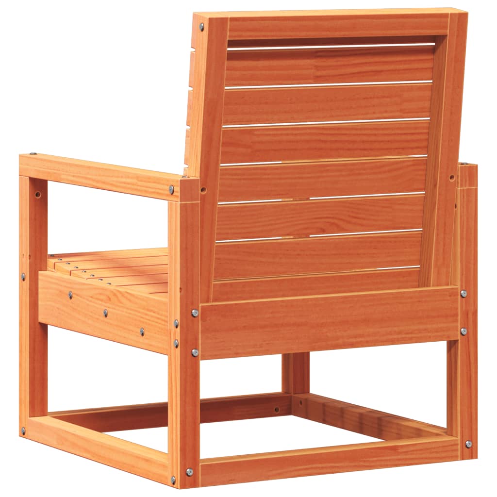 vidaXL Silla de jardín madera maciza de pino marrón cera 57,5x63x76 cm