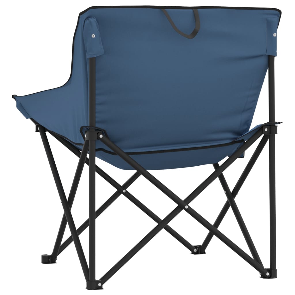 vidaXL Sillas de camping con bolsillo plegables 2 unidades azul