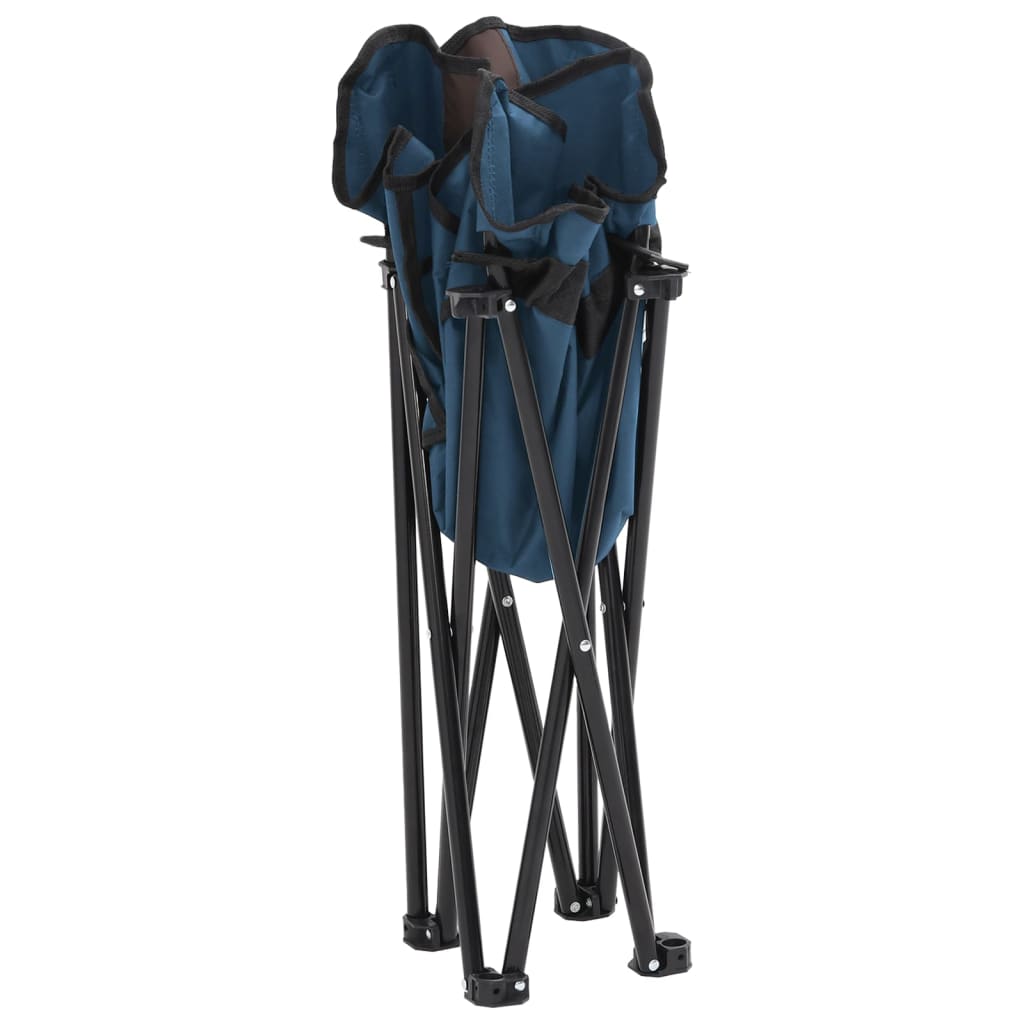 vidaXL Sillas de camping con bolsillo plegables 2 unidades azul