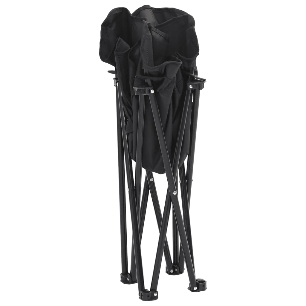 vidaXL Sillas de camping con bolsillo plegables 2 unidades negro