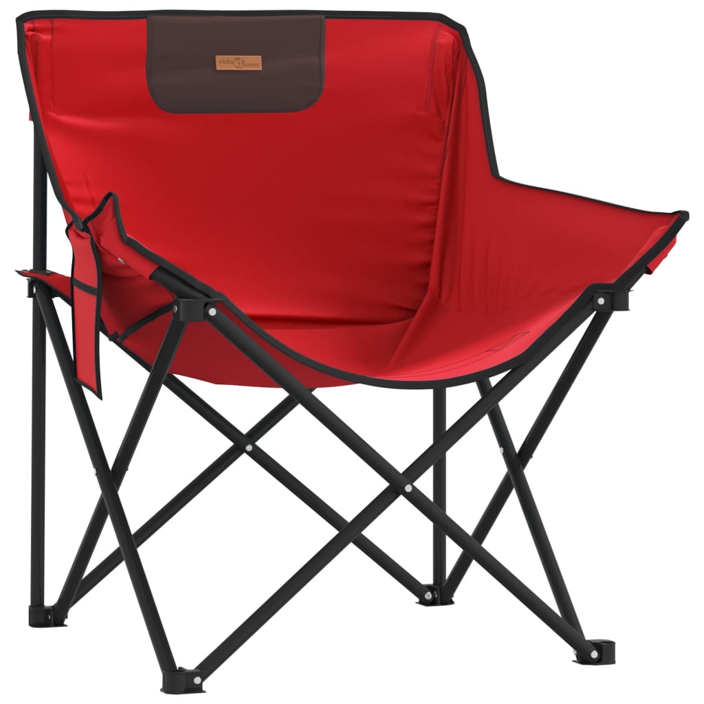 vidaXL Sillas de camping con bolsillo plegables 2 unidades rojo