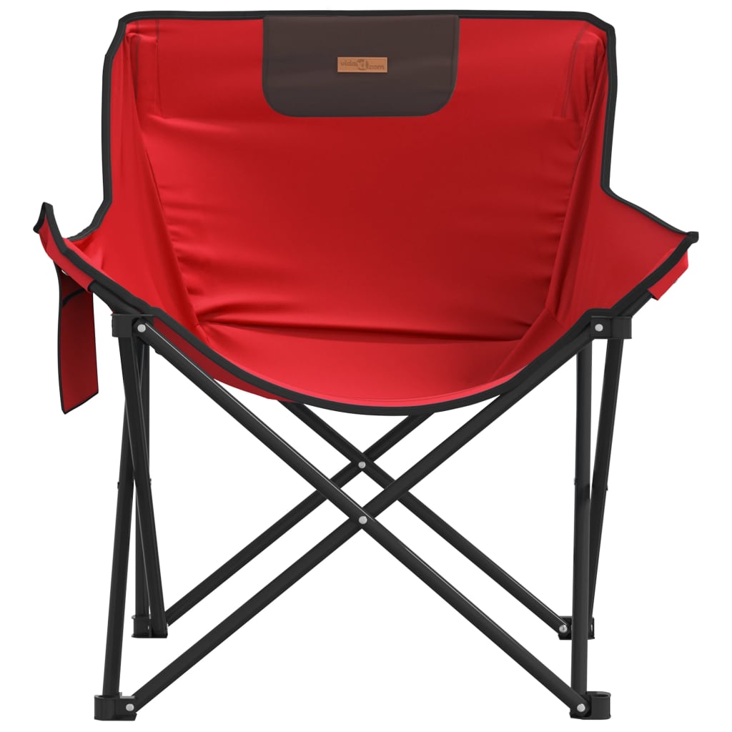 vidaXL Sillas de camping con bolsillo plegables 2 unidades rojo