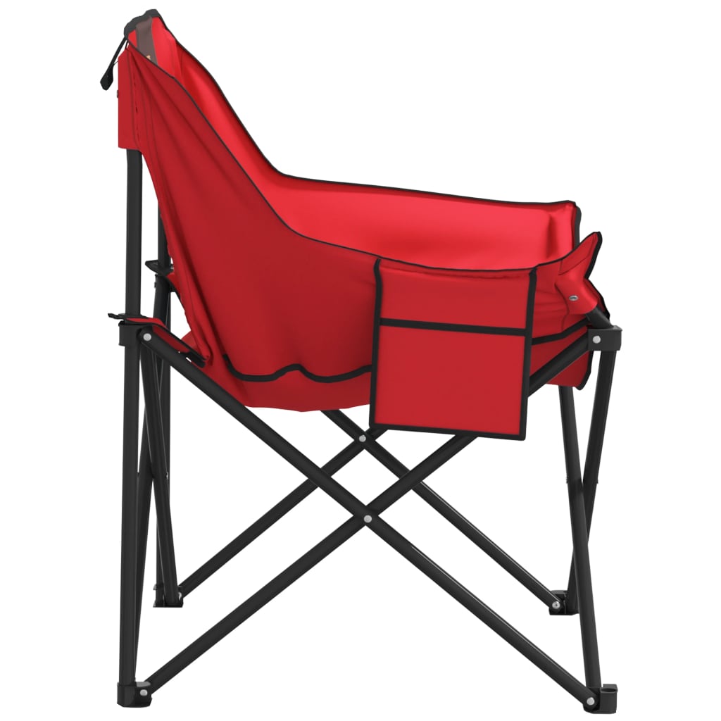 vidaXL Sillas de camping con bolsillo plegables 2 unidades rojo