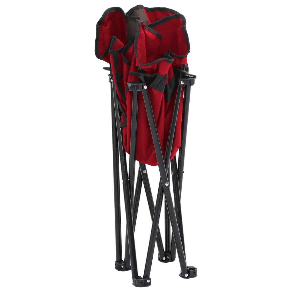 vidaXL Sillas de camping con bolsillo plegables 2 unidades rojo