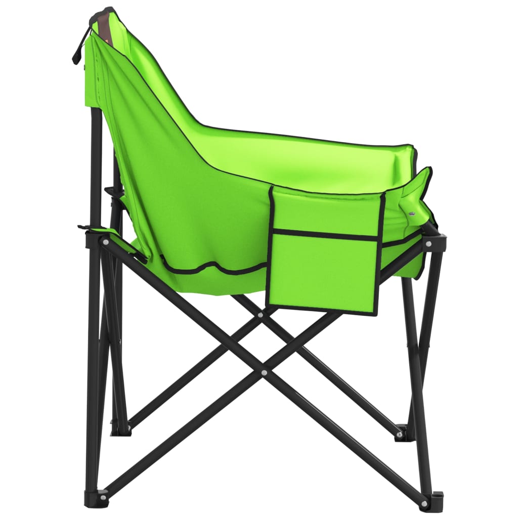 vidaXL Sillas de camping con bolsillo plegables 2 unidades verde