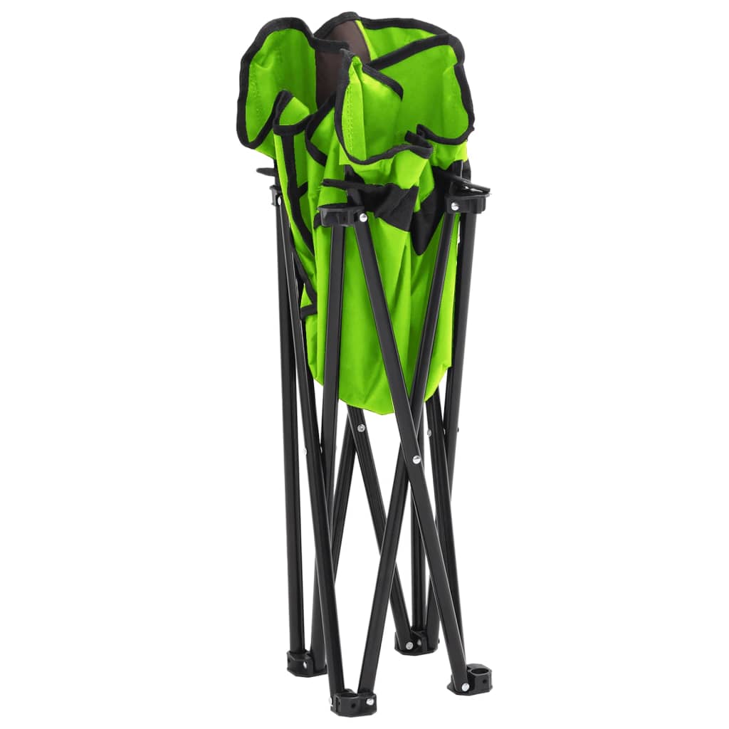 vidaXL Sillas de camping con bolsillo plegables 2 unidades verde