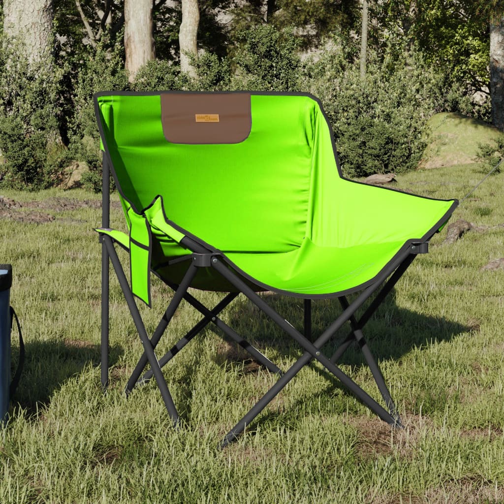 vidaXL Sillas de camping con bolsillo plegables 2 unidades verde