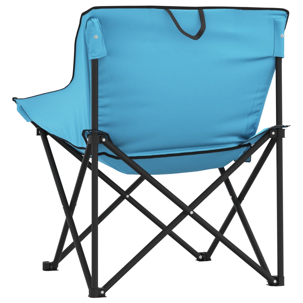 vidaXL Sillas de camping con bolsillo plegables 2 unidades azul claro