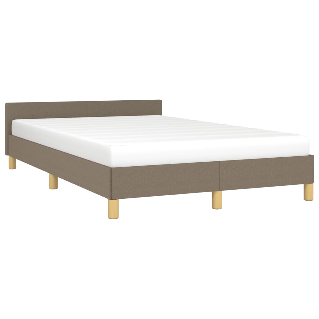 vidaXL Estructura de cama con cabecero tela gris taupe 120x190 cm