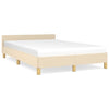 vidaXL Estructura de cama con cabecero tela crema 120x190 cm