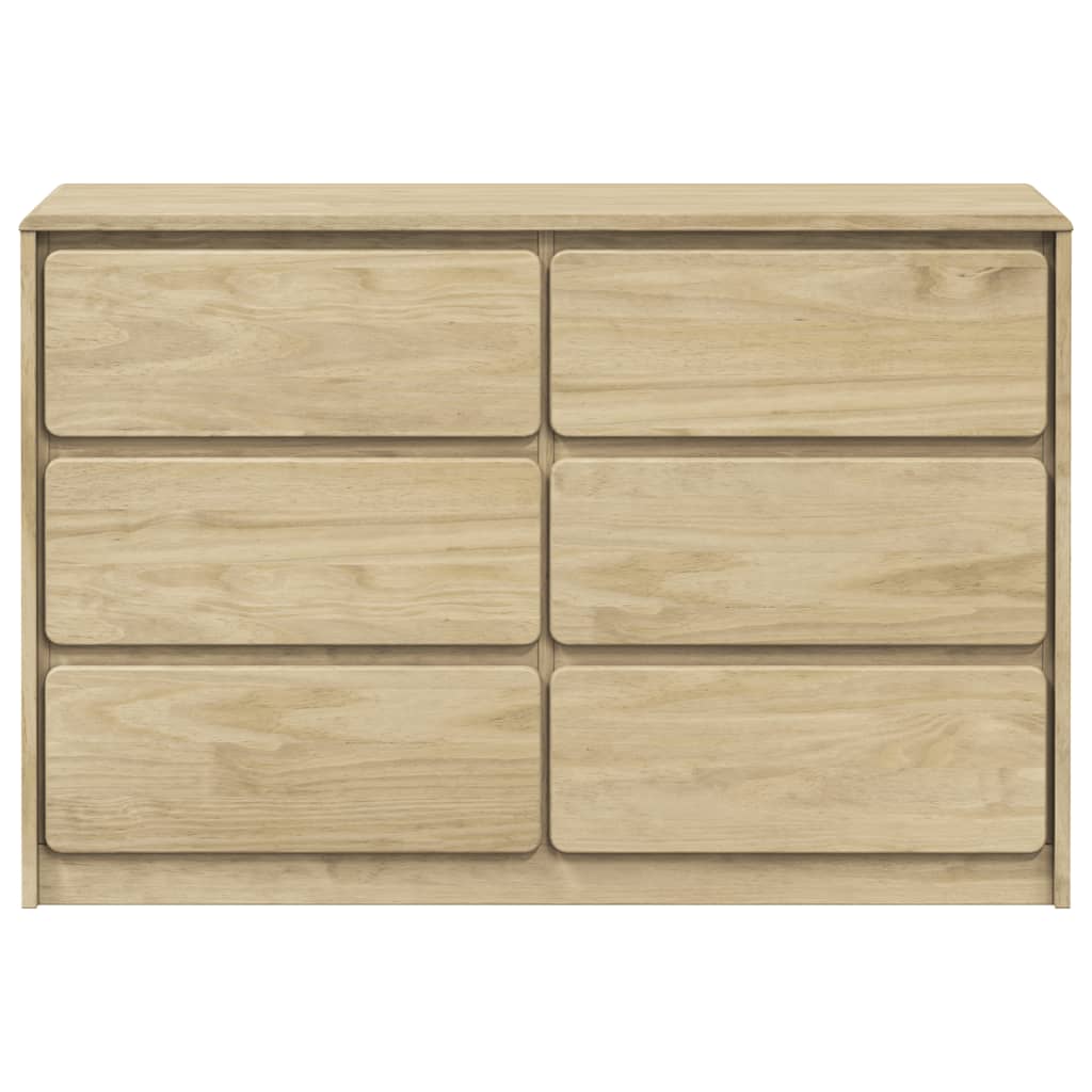 vidaXL Cajonera SAUDA madera maciza de pino color roble 111x43x73,5 cm