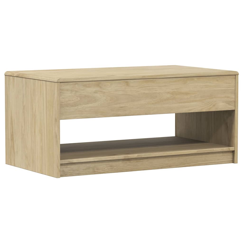 vidaXL Mesa de centro SAUDA madera maciza pino color roble 99x55x45 cm