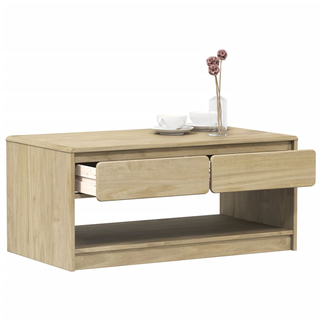 vidaXL Mesa de centro SAUDA madera maciza pino color roble 99x55x45 cm