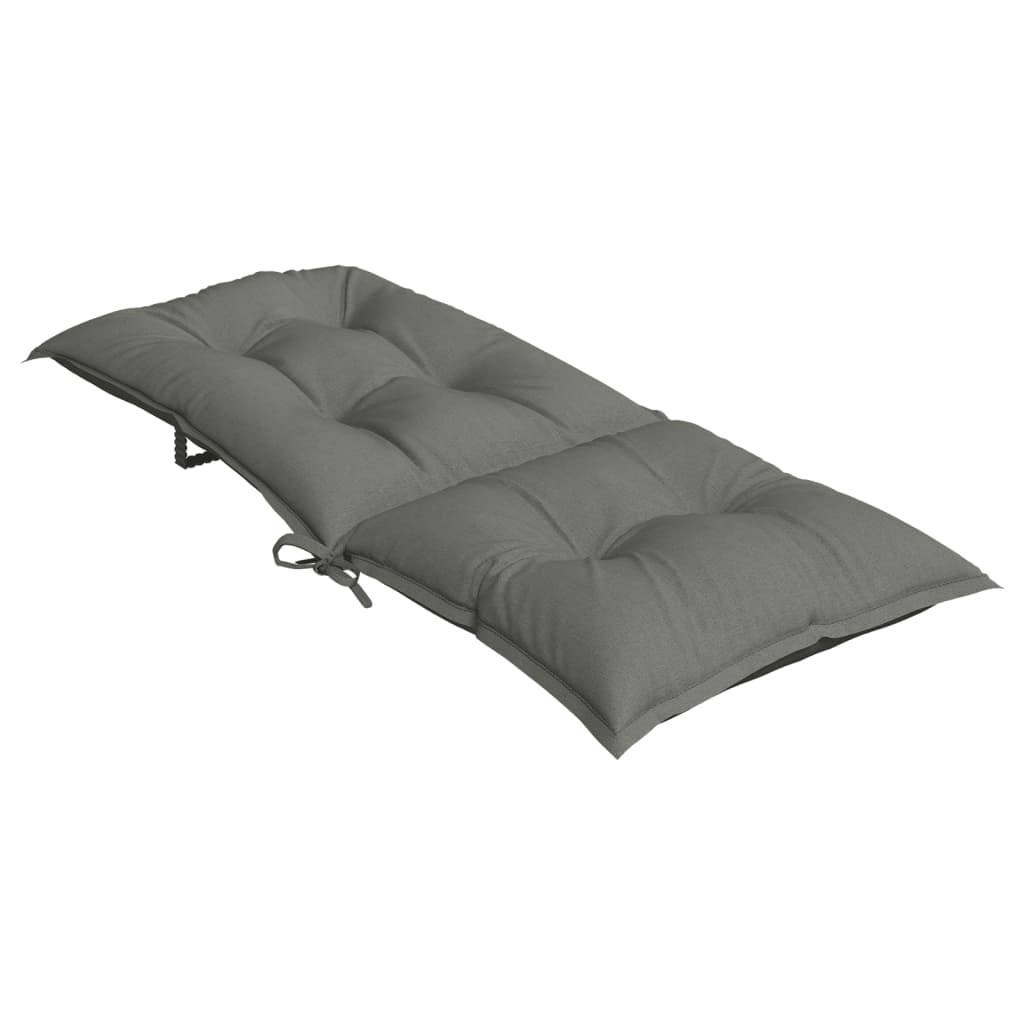 vidaXL Cojines para silla respaldo alto 2 uds tela gris oscuro melange