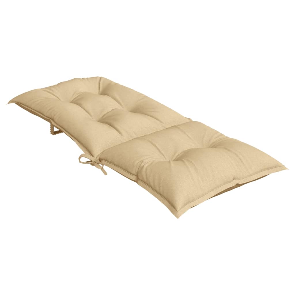 vidaXL Cojines silla respaldo alto 2 uds tela beige melange 120x50x7cm