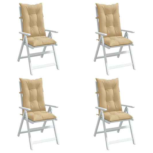 vidaXL Cojines silla respaldo alto 4 uds tela beige melange 120x50x7cm