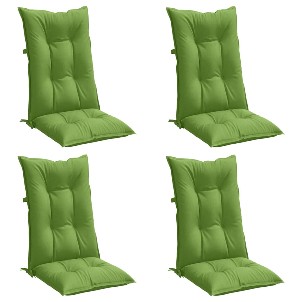 vidaXL Cojines silla respaldo alto 4 uds tela verde melange 120x50x7cm