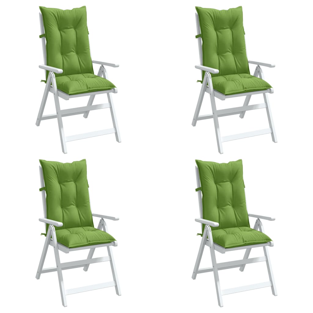 vidaXL Cojines silla respaldo alto 4 uds tela verde melange 120x50x7cm