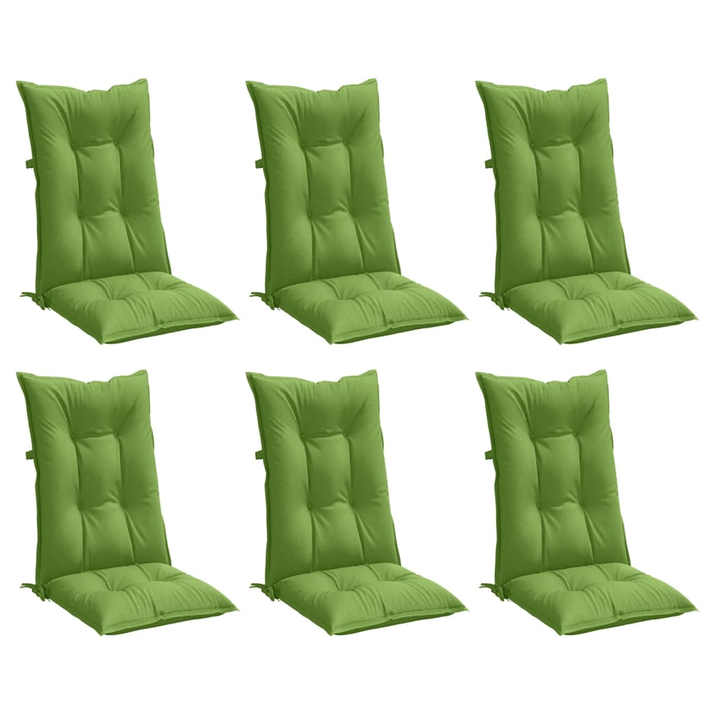 vidaXL Cojines silla respaldo alto 6 uds tela verde melange 120x50x7cm