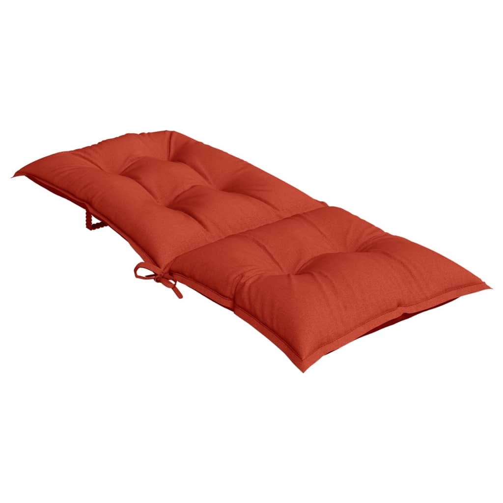 vidaXL Cojines silla respaldo alto 2 uds tela rojo melange 120x50x7 cm