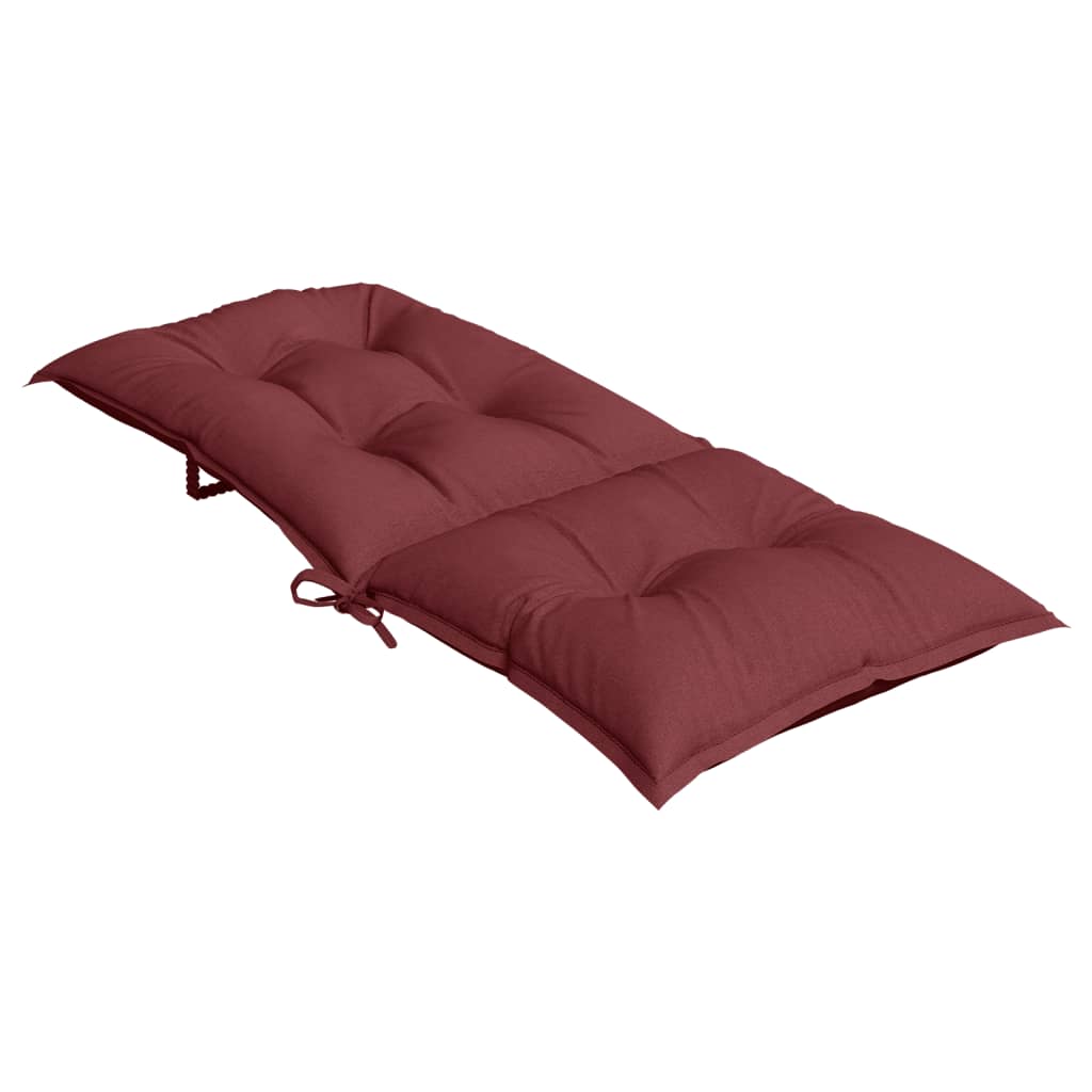 vidaXL Cojines para silla respaldo alto 2 uds tela rojo tinto melange