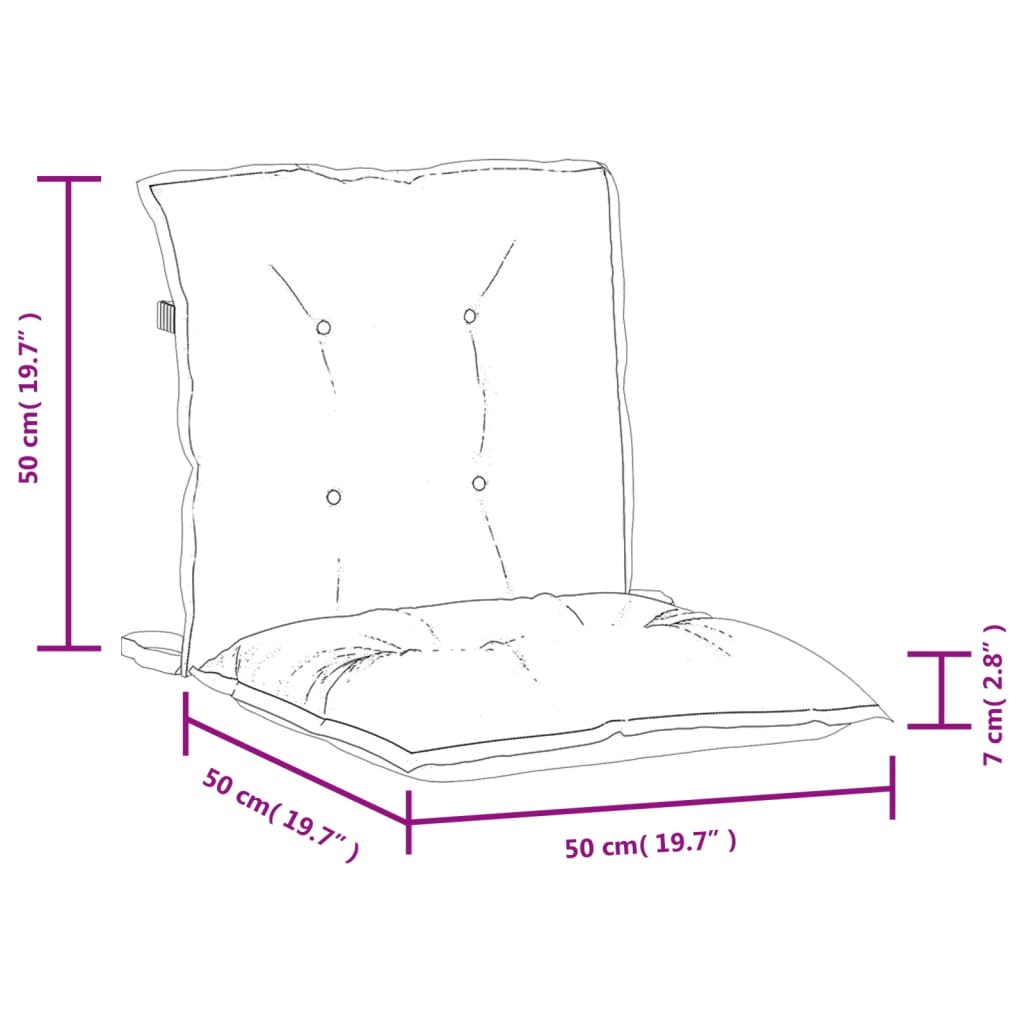 vidaXL Cojines para silla respaldo bajo 2 ud tela gris claro melange