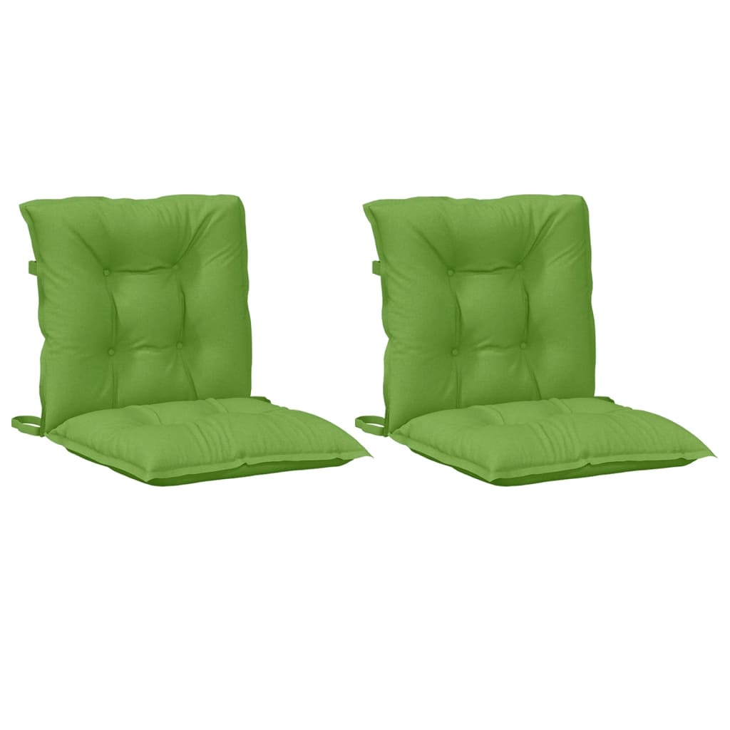 vidaXL Cojines silla respaldo bajo 2 ud tela verde melange 100x50x7 cm