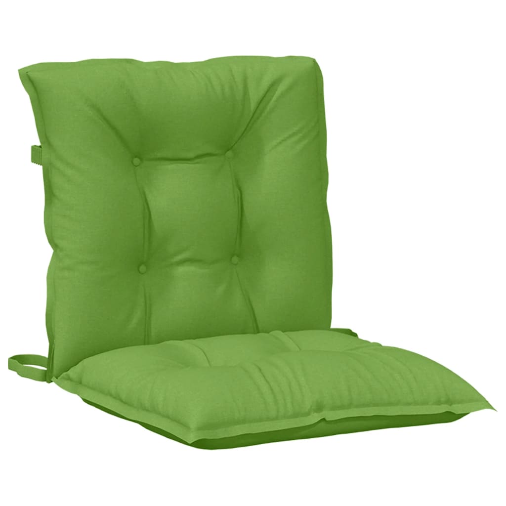 vidaXL Cojines silla respaldo bajo 2 ud tela verde melange 100x50x7 cm