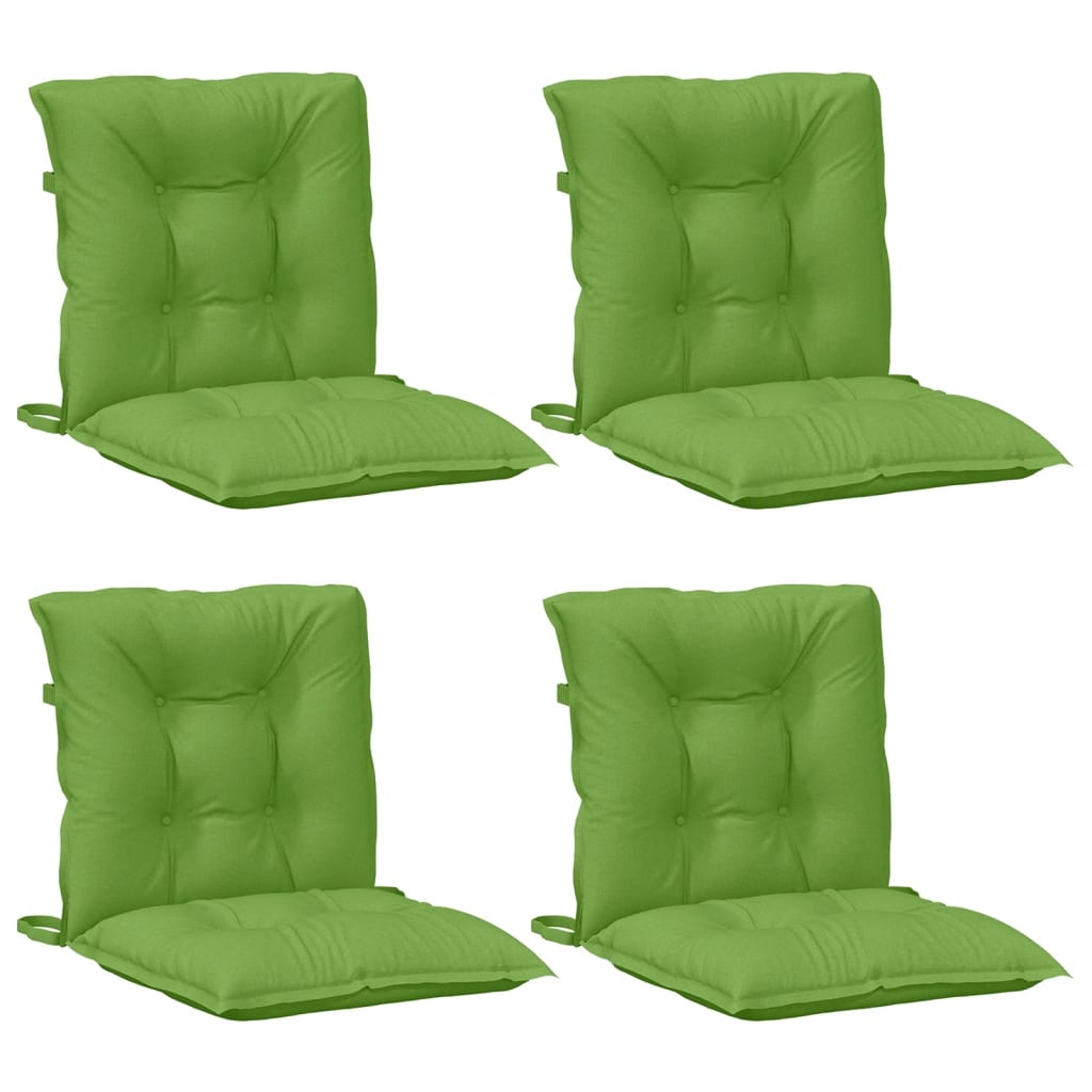 vidaXL Cojines silla respaldo bajo 4 ud tela verde melange 100x50x7 cm