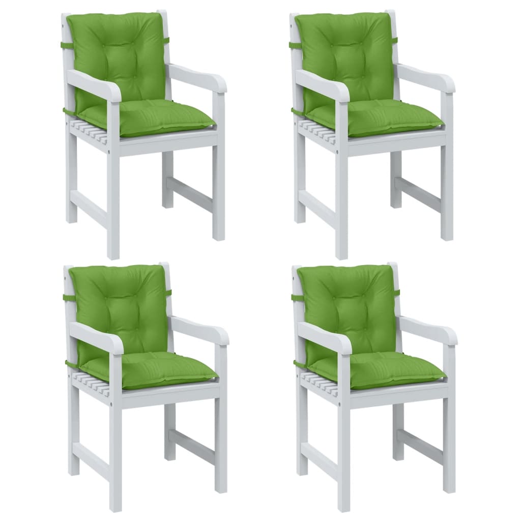 vidaXL Cojines silla respaldo bajo 4 ud tela verde melange 100x50x7 cm