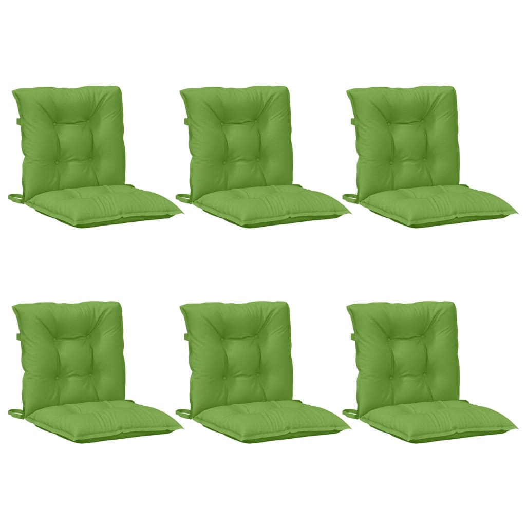 vidaXL Cojines silla respaldo bajo 6 ud tela verde melange 100x50x7 cm