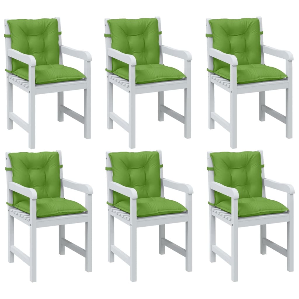 vidaXL Cojines silla respaldo bajo 6 ud tela verde melange 100x50x7 cm